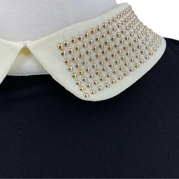 I. Madeline Black & Cream Beaded Trim Long Sleeve Shirt - Picture 3 of 7